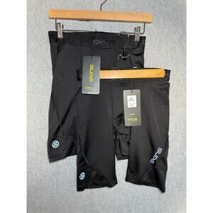Skins DNAmic Half Tights Mens Large Black/Black New With Tags 2 Pack Compression